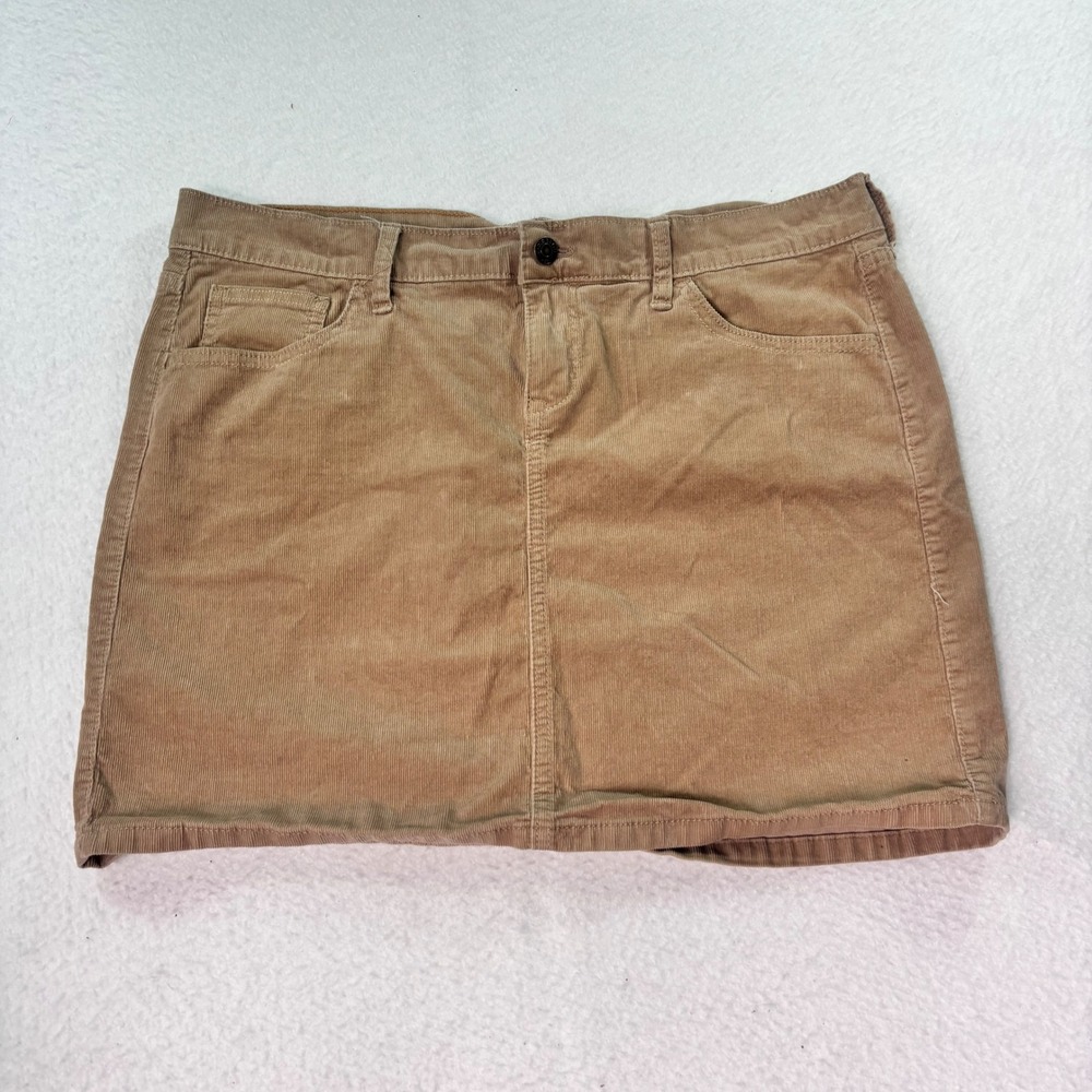 Old Navy Corduroy Mini Skirt Womens Size 12 Tan Beige Y2K Casual